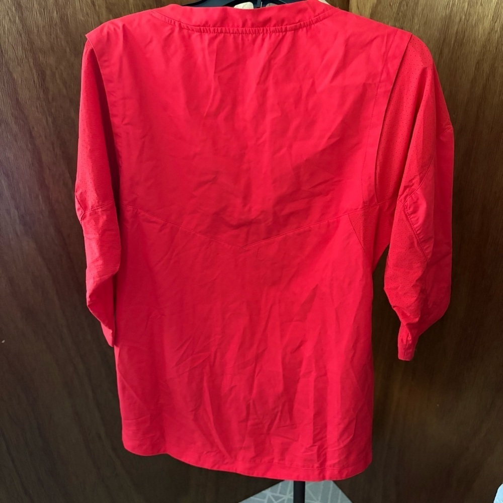 NIKE sz S 3/4 Sleeve Baseball Red Hot Jacket Pullover Zipper Pocket 897383 - Picture 7 of 7